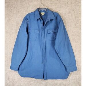 LL Bean Blue Chamois Shirt Mens XL Tall Button Up Workwear Chore Outdoors